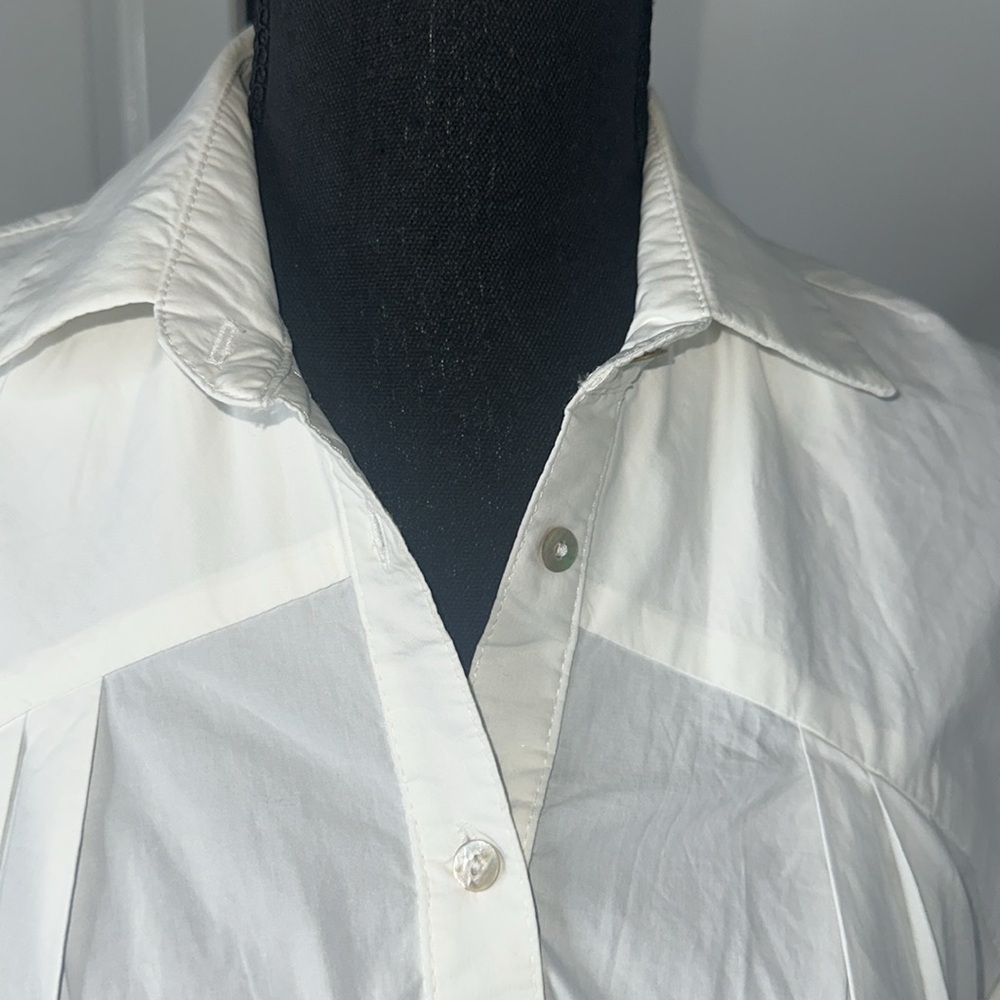 ZARA White Button-Up Shirt Dress - Picture 12 of 15